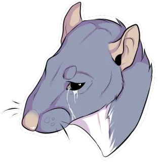 😭 rat, triste, pleurs, animal, autocollant, dessin animé telegram sticker