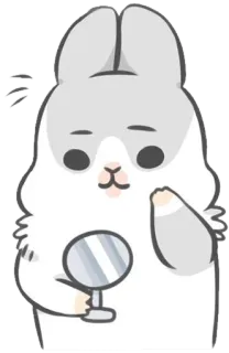 🖼 rabbit, animal, mirror, cute, cartoon, sticker telegram sticker