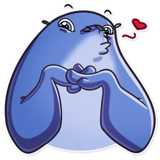 😘 Blob, Mono, Azul, Dibujos animados, Sticker, Adorable, Divertido whatsapp sticker