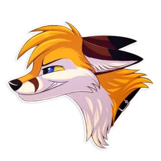 😈 Furry, Renard, Anthropomorphe, Dessin animé, Personnage, Animal telegram sticker