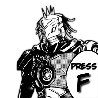 😞 PRESS F video game, press F, manga, anime telegram sticker