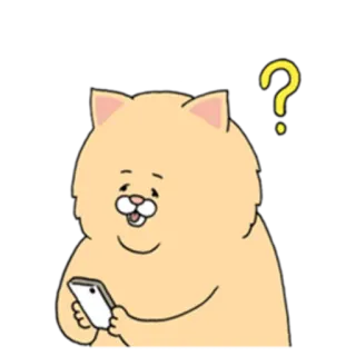 ❔ cat, phone, question, thinking, cute telegram sticker