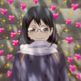 💖 anime, girl, hearts, smiling, kawaii, cute telegram sticker