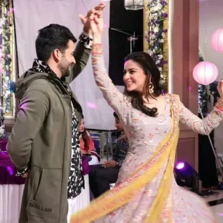 🕺 pareja, baile, boda, indio, tradicional, celebración telegram sticker