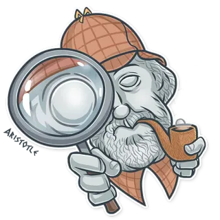 🕵 detective, magnifying glass, pipe, statue, hat, search, investigation whatsapp sticker