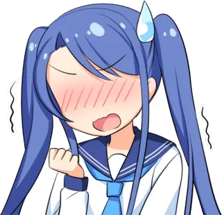 😡 anime meisje, verlegen, blozend, cartoon, kawaii, sticker telegram sticker