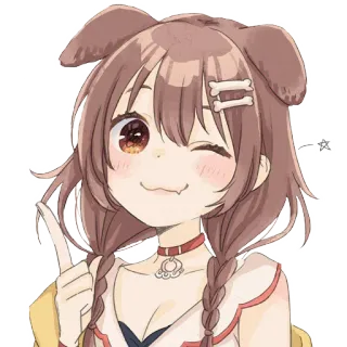☝️ Inugami Korone Anime, Vtuber, Cane, Carino, Femmina whatsapp sticker