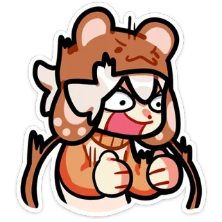 🤬 anime girl, cartoon, sticker, funny face, deer hat, cute telegram sticker