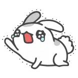 😢 кролик, плачущий, грустный, мультфильм, животное, милый whatsapp sticker