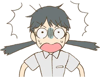 😨 choqué, animé, garçon, surpris, anxieux, autocollant whatsapp sticker