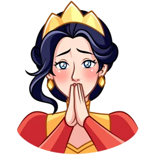 🥺 princess, crown, pleading, cartoon, anime, regal, crying telegram sticker