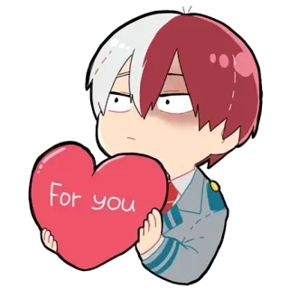 🩸 Shoto Todoroki My Hero Academia For you Anime, Chibi, Cuore, My Hero Academia, Todoroki, Shoto Todoroki telegram sticker
