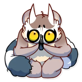 🙏 キツネザル, アニメ, 動物, かわいい, ステッカー, 哺乳類 telegram sticker