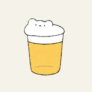 ⛲️ birra, bevanda, alcol, orso, carino, kawaii telegram sticker