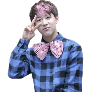 ✌️ kpop, singer, person, man, idol, cute, pink hair telegram sticker