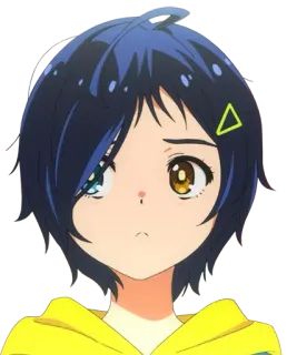 🤔 Ai Ohto Wonder Egg Priority Anime, Charakter, Süß, Portrait, Mädchen, Kurze Haare telegram sticker