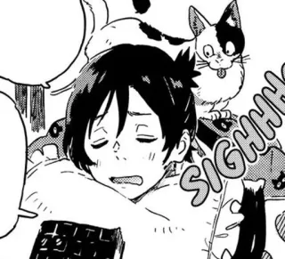 😑 SIGH anime, manga, cat, sigh, boy, keyboard telegram sticker