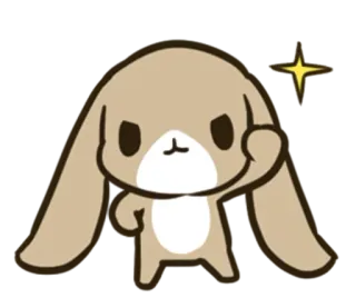 💪 coelho, animal, desenho animado, fofo, brilho, coelhinho whatsapp sticker