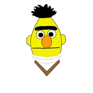 😐 Bert Sesame Street Bert, Sesame Street, cartoon character, children's show whatsapp sticker