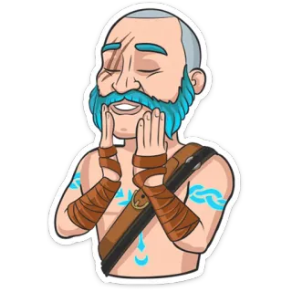 🤤 bärtiger Mann, keltisch, Cartoon, Figur, Aufkleber telegram sticker
