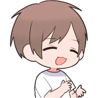 😀 애니메이션, 귀여운, 남자아이, 치비, 카와이 telegram sticker