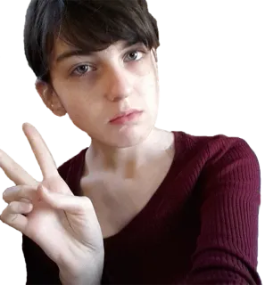 ✌️ человек, женщина, знак мира, селфи telegram sticker