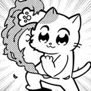 ✊ cat, cute, manga, anime, cartoon, animal, kawaii telegram sticker