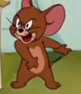 🤍 Jerry Mouse Tom and Jerry 만화, 쥐, 웃긴, 애니메이션, 동물 telegram sticker