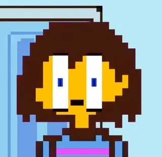 😨 Frisk Undertale undertale, pixel art, game, karakter, frisk telegram sticker