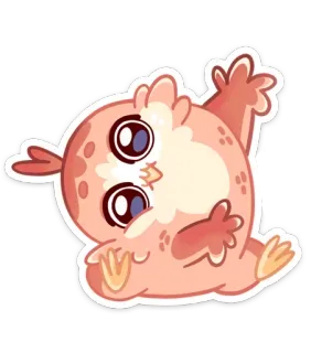 👋 cute, kawaii, animal, bird, sticker, cartoon telegram sticker