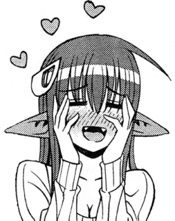 🐍 Anime, Manga, Carino, Amore, Cuori, Ragazza mostro, Ragazza squalo telegram sticker