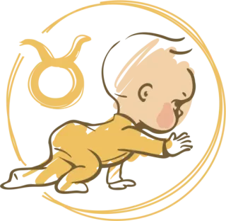 🤪 bayi, taurus, zodiak, horoskop, astrologi, anak, kartun telegram sticker