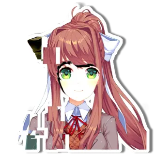 🙃 Monika Doki Doki Literature Club! Anime, Garota, Escola, Falha digital, Video game whatsapp sticker