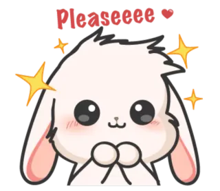 🙏 Pleasure!! dễ thương, thỏ, kawaii, hoạt hình, đáng yêu, lấp lánh, động vật, vui vẻ telegram sticker