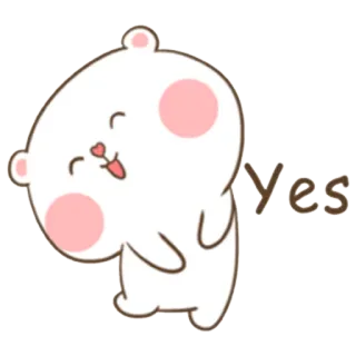 👌 Yes schattig, beer, ja, bevestigend, cartoon, positief telegram sticker