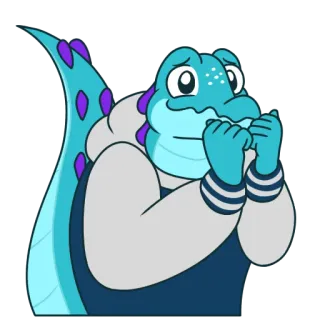 🥰 lézard, animal, mignon, dessin animé, personnage, bleu whatsapp sticker