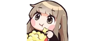 🧐 anime, cartoon, popcorn, snack, eating, girl telegram sticker