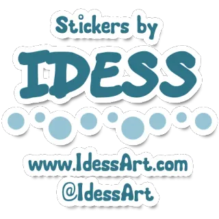 📝 Stickers by IDESS www.IdessArt.com @IdessArt 贴纸, IdessArt, 网站, 社交媒体 telegram sticker