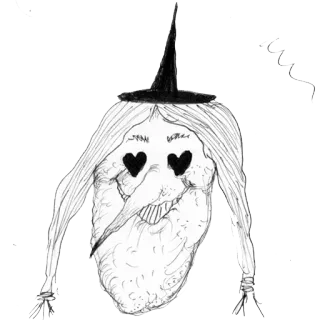 😍 bruxa, halloween, assustador, ilustração, fantasia, magia, feitiçaria telegram sticker