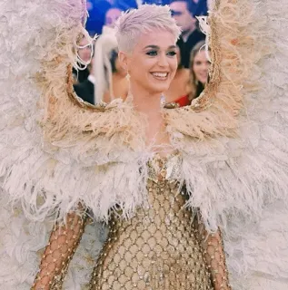 🌈 Katy Perry singer, celebrity, portrait, feathers, fashion whatsapp sticker