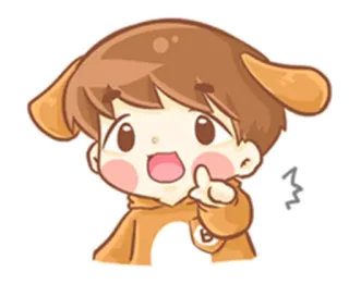 😧 cartoon, dog, cute, cheerful, anime, animal ears telegram sticker
