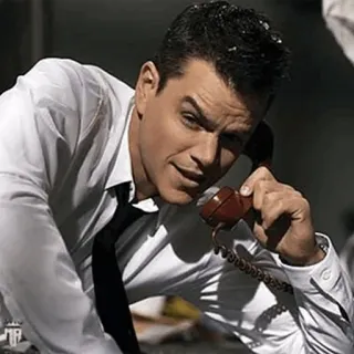 ☣ Matt Damon, man, actor, celebrity, phone, suit, business telegram sticker