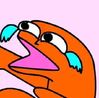 ✨ cartoon, crying, meme, orange, sad whatsapp sticker