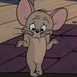 💗 Jerry Mouse Tom and Jerry Dessin animé, Souris, Haussement d'épaules, Confusion, Mignon whatsapp sticker