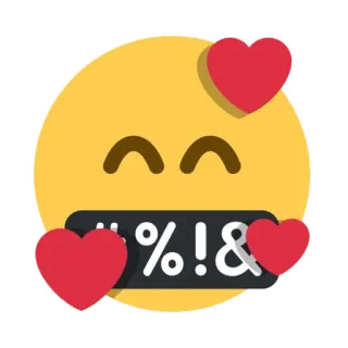🥰 "%!!& emoji, angry, censored, hearts, profanity, symbols telegram sticker