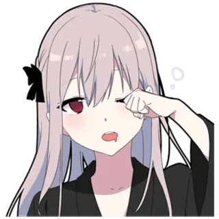 😴 garota anime, chorando, emocional, desenho animado telegram sticker