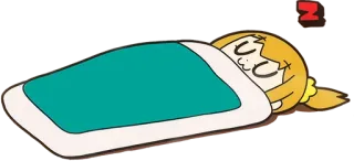 😴 schlafen, Cartoon, Bett, Decke, süß, Figur, träumen telegram sticker