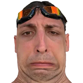 😐 face, person, swimming, sad, athlete telegram sticker