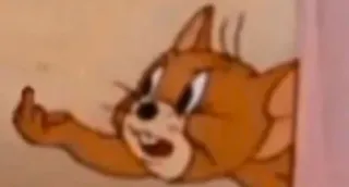 🖤 Jerry Tom and Jerry Cartoon, Stinkefinger, Beleidigend, Meme, Jerry, Tom und Jerry telegram sticker