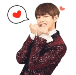 😉 V kpop, bts, v, heart, wink telegram sticker